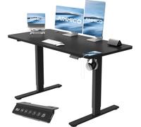 JUMMICO Escritorio Elevable Eléctrico Con Cargador USB, Escritorio Regulable en Altura Ergonomica Escritorio de Pie Ajustable Smart Panel Con Funciones de Memoria, Standing Desk 120 x 60 cm, Negro