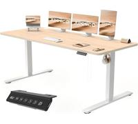 JUMMICO Escritorio Elevable Eléctrico Con Cargador USB, Escritorio Regulable en Altura Ergonomica Escritorio de Pie Ajustable Smart Panel Con Funciones de Memoria, Standing Desk 200 x 80 cm, Beige
