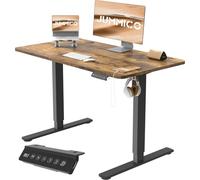 JUMMICO Escritorio Elevable Eléctrico Con Cargador USB, Escritorio Regulable en Altura Ergonomica Escritorio de Pie Ajustable Smart Panel Con Funciones de Memoria, Standing Desk 100 x 60 cm, Marron