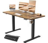 JUMMICO Escritorio Elevable Eléctrico Con Cargador USB, Escritorio Regulable en Altura Ergonomica Escritorio de Pie Ajustable Smart Panel Con Funciones de Memoria, Standing Desk 120 x 60 cm, Marron