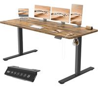 JUMMICO Escritorio Elevable Eléctrico Con Cargador USB, Escritorio Regulable en Altura Ergonomica Escritorio de Pie Ajustable Smart Panel Con Funciones de Memoria, Standing Desk 180 x 80 cm, Marron