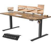 JUMMICO Escritorio Elevable Eléctrico Con Cargador USB, Escritorio Regulable en Altura Ergonomica Escritorio de Pie Ajustable Smart Panel Con Funciones de Memoria, Standing Desk 160 x 70 cm, Marron