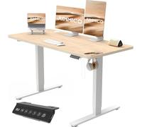 JUMMICO Escritorio Elevable Eléctrico Con Cargador USB, Escritorio Regulable en Altura Ergonomica Escritorio de Pie Ajustable Smart Panel Con Funciones de Memoria, Standing Desk 120 x 60 cm, Beige