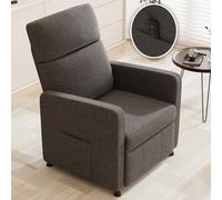 JUMMICO Fauteuil de Relaxation Électrique Relax Inclinable avec Dossier Réglable, Fauteuil TV, pour Chambre, Salon et Home Cinéma,en matériau Lin