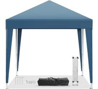 JUMMICO Pavillon de Jardin Pliable 2x2 - Imperméable et résistant à l'hiver avec réglage en Hauteur à 3 Niveaux - Sac de Transport Inclus pour Le Jardin, Le Camping, Les fêtes et la Plage, Bleu