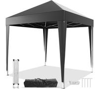 JUMMICO Pavillon de Jardin Pliable 2x2 - Imperméable et résistant à l'hiver avec réglage en Hauteur à 3 Niveaux - Sac de Transport Inclus pour Le Jardin, Le Camping, Les fêtes et la Plage, Gris