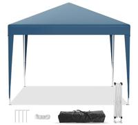 JUMMICO Pavillon de Jardin Pliable 3x3 - Imperméable et résistant à l'hiver avec réglage en Hauteur à 3 Niveaux - Sac de Transport Inclus pour Le Jardin, Le Camping, Les fêtes et la Plage, Bleu