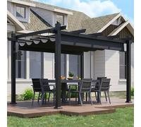 JUMMICO Pergola 3 x 4 m in Alluminio, Robusta e Durevole, Tetto Regolabile, Impermeabile e Protezione UV, Ideale per Giardino, Terrazza, Balcone e Spazi Esterni, Grigio