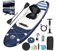 JUMMICO Stand Up Paddling Board, 320 cm x 80 cm x 15 cm, Planche de Sup Gonflable, Stand Up Paddle 2-en-1 avec siège de Kayak, Protection réglable Contre Les Rayures et Accessoires, jusqu'à 160 kg