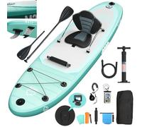 JUMMICO Stand Up Paddling Board, 320 cm x 80 cm x 15 cm, Planche de Sup Gonflable, Stand Up Paddle 2-en-1 avec siège de Kayak, Protection réglable Contre Les Rayures et Accessoires, jusqu'à 160 kg