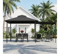 JUMMICO Tonnelle 3x3m - Extension Convertible en Paroi - Rideaux Latéraux | Toit Double Paroi - Structure Métallique Robuste - Résistant Intempéries & UV - Idéale Fêtes & Événements