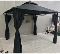 JUMMICO Tonnelle Pliante 3x3 Imperméable avec Éclairage Solaire Toit Double Couche Luxe Résistant au Vent, à la Pluie et aux UV pour Fêtes et Réceptions de 4 à 8 Personnes