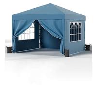 JUMMICO Tonnelle Pliante 3x3 imperméable, Hauteur Réglable, Toile Épaisse avec Fermeture Velcro, Structure Robuste, Protection Anti-UV, Idéale pour Camping, Jardin et Plus Encore, Bleu