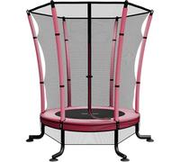 JUMMICO Trampoline Ø145cm avec Filet de sécurité | Trampoline intérieur extérieur Enfants équipés de Tasses d'aspiration antidérapantes et Pieds en Forme de L Capacité de Charge jusqu'à 50kg