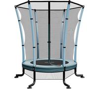 JUMMICO Trampoline Ø145cm avec Filet de sécurité | Trampoline intérieur extérieur Enfants équipés de Tasses d'aspiration antidérapantes et Pieds en Forme de L Capacité de Charge jusqu'à 50kg