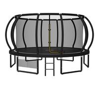 JUMMICO Trampoline d'extérieur Ø 228/305/366/427/488 cm avec Filet de sécurité et échelle, Trampoline de Loisirs certifié GS pour Enfants, Cadre avec revêtement antirouille, capacité de Charge 150kg
