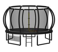 JUMMICO Trampoline d'extérieur Ø 228/305/366/427/488 cm avec Filet de sécurité et échelle, Trampoline de Loisirs certifié GS pour Enfants, Cadre avec revêtement antirouille, capacité de Charge 150kg
