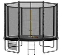 JUMMICO Trampoline extérieur Ø 183/228/305/366/427 cm, Trampoline de Jardin pour Enfants avec échelle et Poche latérale