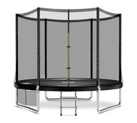 JUMMICO Trampoline extérieur Ø 183/228/305/366/427 cm, Trampoline de Jardin pour Enfants avec échelle et Poche latérale (Noir, 228 cm)