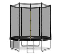 JUMMICO Trampoline extérieur Ø 183/228/305/366/427 cm, Trampoline de Jardin pour Enfants avec échelle et Poche latérale (Noir, 183 cm)