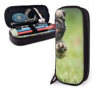 Jump Dog Trousse À Crayons En Cuir Pu Durable Avec Double Fermeture Éclair Pour L'école Et Le Bureau 3,8 X 8,9 X 20,3 Cm