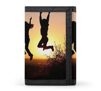 Jump in The Air Portefeuille à triple pli, portefeuille fin personnalisé gravé RFID pour homme et femme, style, taille unique, Style :, Taille unique