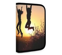Jump in The Air Portefeuille compact multifonction pour carte de crédit avec fermeture éclair - Blocage RFID - Portefeuille à deux volets pour homme et femme - Style - Taille unique, Style :, Taille