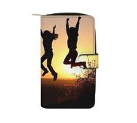 Jump in The Air Portefeuille pour cartes de crédit avec blocage RFID en cuir véritable minimaliste avec poche avant pour homme et femme, style, 19,7 x 11 x 3,5 cm, Style :, 19.7x11x3.5cm