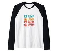 Jump Land Pack Repeat Skydiver Parachutisme Rétro Parachutisme Parachutisme Manche Raglan
