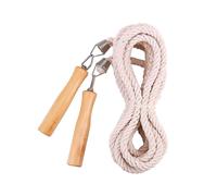 Jump Ropes with Wood Handle 5m Long Cotton Skipping Rope Wear Resistance Macrame Rope for Outdoor Activities Kids Adults