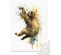 Jump Sloth Puzzle Adulte 1000 Pièces, 52x38cm/1000pcs, Carton Blanc avec Peu De Poussière; À Continuer Lors D’Une Prochaine Soirée