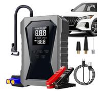 Jump Starter Air Compressor, 12v Battery Booster Pack25x22x8cm/9.84x8.66x3.15 inches Cordless Power Bank with Smart Display for Truck Car Motorcycle Travel Camping Abs