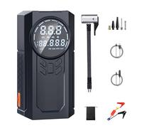 Jump Starter Tire Gonfleur Portable 4 Mode de Gonflage 12V Batterie de Voiture Booster Pack Rechargeable 150PSI Gonfleur de Pneu LED Affichage Numérique Intelligent avec