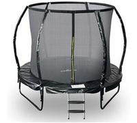 JUMP4FUN Trampoline 8Ft ø244cm noire avec Echelle, Protection et Filet de sécurité Noir