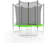 JUMP4FUN Trampoline de jardin ø244 cm- 8FT- Filet intérieur, Matelas de protection et Echelle - Vert pomme Vert G