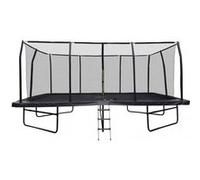 Trampoline de Jardin Rectangulaire XXXL -FAMILLE -518cm x 305cm, livré avec Filet de sécurité, Matelas de protection et Echelle