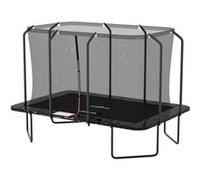 JUMP4FUN Trampoline extérieur Luxury Rectangle Noir - 244x366cm - avec Echelle, Tapis de Saut, Matelas de protection et Filet de sécurité Noir G