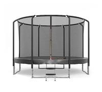 JUMP4FUN Trampoline Semi-Pro 244 cm avec Filet de Sécurité, Échelle 91 cm, Capacité 75 kg, Noir