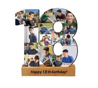 Jumping Birthstone Cadre De Collage De Photos Personnalisé Numéro 1-99 Pour 18E Anniversaire, Cadre De Collage D'Images Numéroté Personnalisé, Cadeau Pour 50E, 60E, 70E, 80E Anniversaire