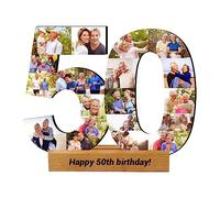 Jumping Birthstone Cadre De Collage De Photos Personnalisé Numéro 1-99 Pour 50E Anniversaire, Cadre De Collage D'Images Numéroté Personnalisé, Cadeau Pour 50E, 60E, 70E, 80E Anniversaire