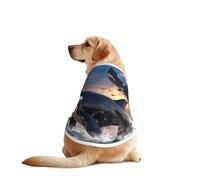 Jumping Killer Whales and Birds of Prey Pet T-Shirts pour chiens de grande et moyenne taille, chemises confortables pour chiens, parfaites pour un usage quotidien