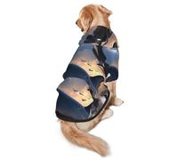 Jumping Killer Whales and Birds of Prey Sweat à capuche pour chiens de taille moyenne et grande - Vêtement en polyester doux pour toutes les saisons