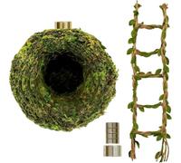Jumping Spider Accessories | Magnetic Realistic Moss Ball with Rope Bridge | 5.5×6cm/2.15×2.35in Jumping Spider Hides For Hiding Climbing Resting