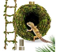 Jumping Spider Accessories - Magnetic Realistic Moss Ball with Rope Bridge | Jumping Spider Hides for Hiding Climbing Resting Exploration, Spider Habitat Enrichment Decor for Glass Cages Reptile Tanks