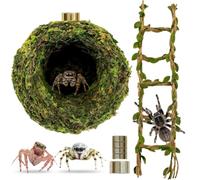 Jumping Spider Accessories - Magnetic Realistic Moss Ball with Rope Bridge | Jumping Spider Hides for Hiding Climbing Resting Glass Cages Reptile Tanks