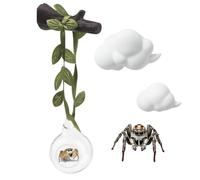 Jumping Spider Accessories - Perche de Boule Transparente avec Corde et LED en | Structures de Climbing ABS pour Petits Animaux, Animaux domestiques et Affichage pour Salle de omestique