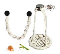 Jumping Spider Decor - 2 Pièces Corde de Coton Naturel Balançoire Faite à la Main | Accessoires Piquets à Sauter Jeu Interactif, Araignée Balançoire Randonnée, Camping, Voyage, Quotidien Et