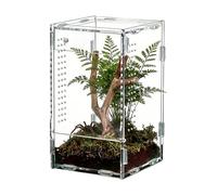 Jumping Spider Enclosure - Acrylique Front Opening Habitat, Transparent Acrylic Jumping Spider Terrarium, Pet Spiders Habitat Cage for Home Classroom Bedroom Living Room Office Pet Store Display and O