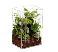 Jumping Spider Habitat - Clear Acrylic Terrarium 30x20cm | Transparent Reptile Habitat Box with Cave | Enclosure for Spider Gecko Hermit Crab Turtle Bearded Dragon Snake and Small Reptiles
