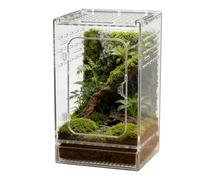 Jumping Spider Terrarium, Comfortable Clear Acrylic Enclosure, and Amphibian Habitat Box with Airflow, Small Reptiles Lizards Turtles Snails Frogs Snakes Cage for Desktop